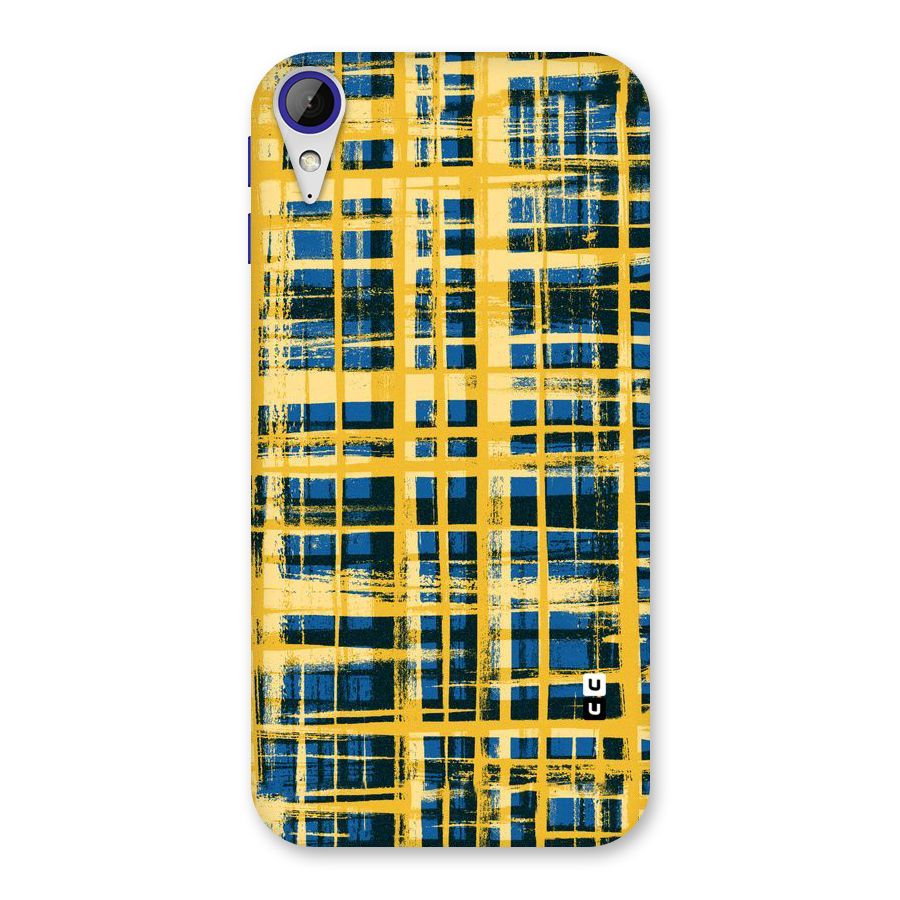 Yellow Rugged Check Design Back Case for Desire 830