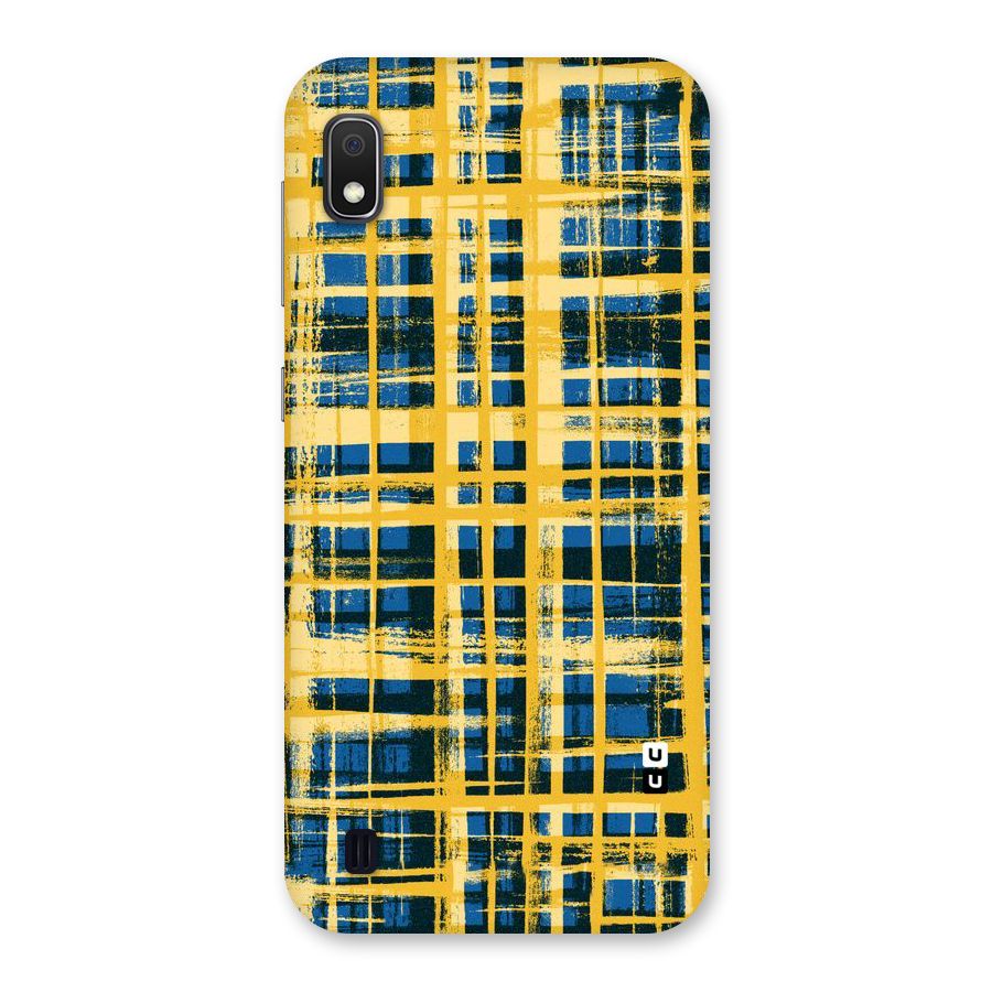 Yellow Rugged Check Design Back Case for Galaxy A10