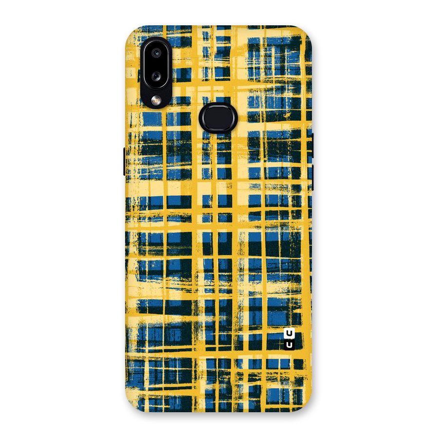 Yellow Rugged Check Design Back Case for Galaxy A10s