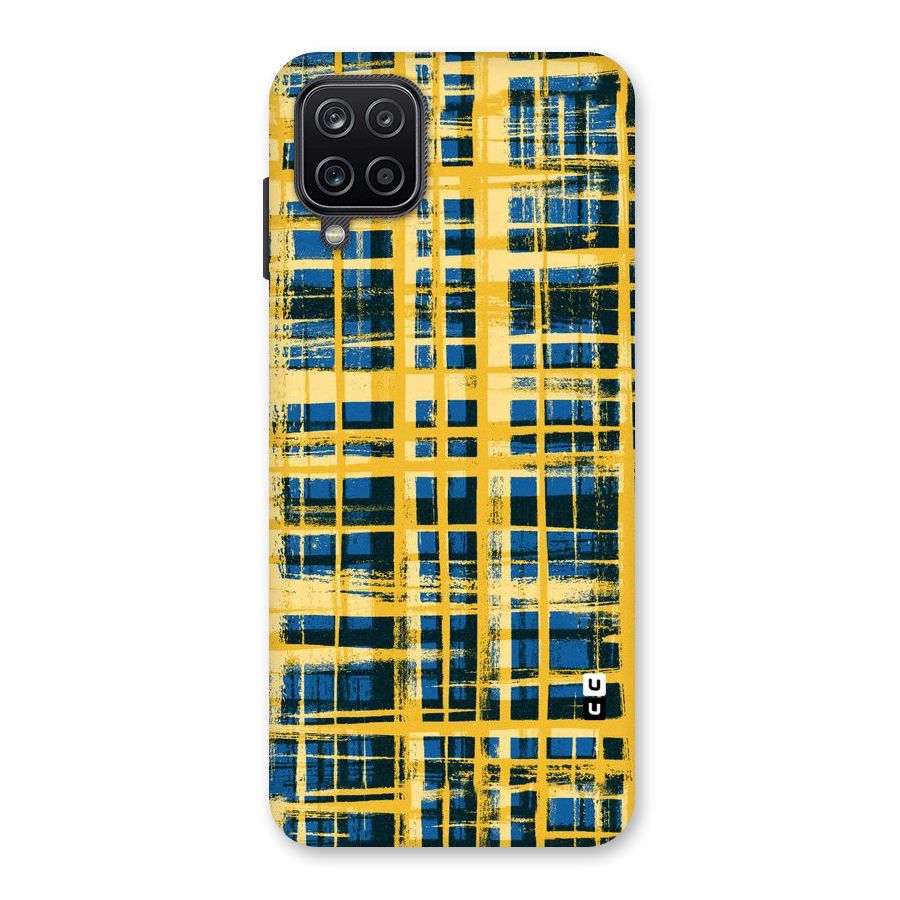 Yellow Rugged Check Design Back Case for Galaxy A12