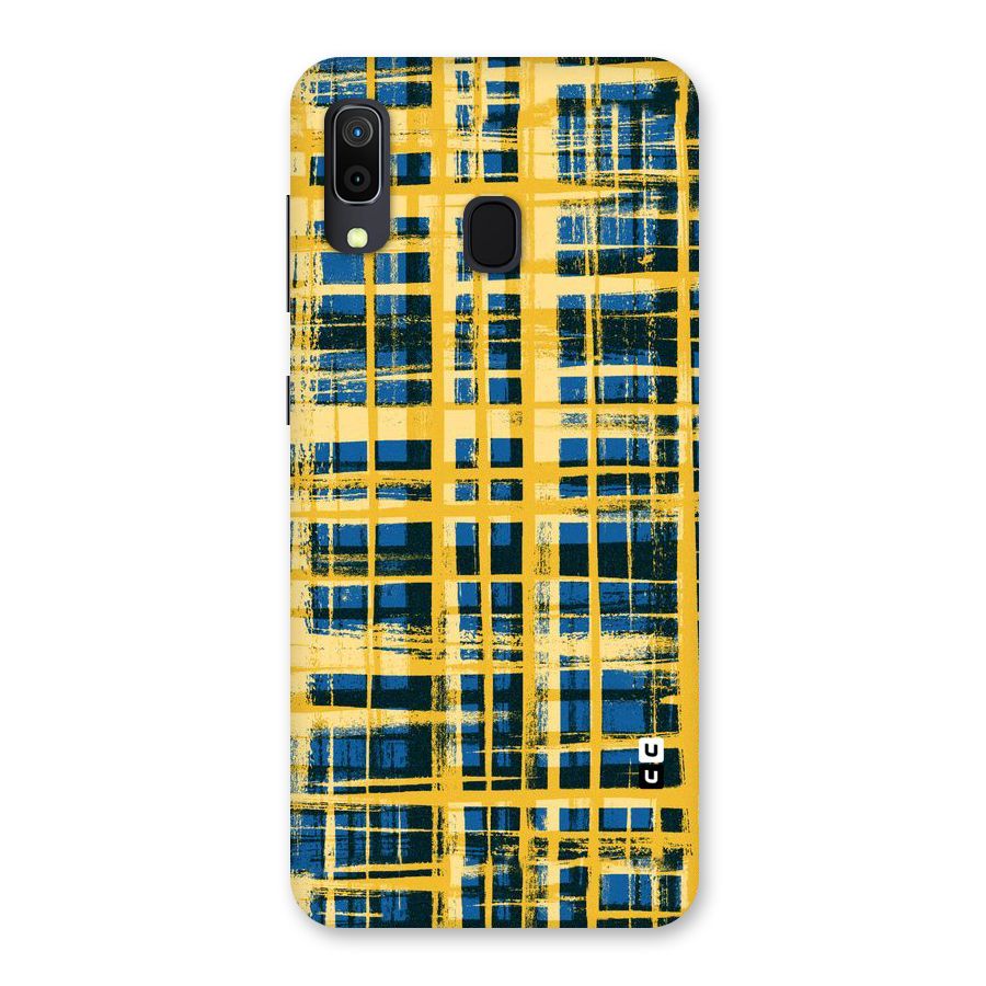 Yellow Rugged Check Design Back Case for Galaxy A30