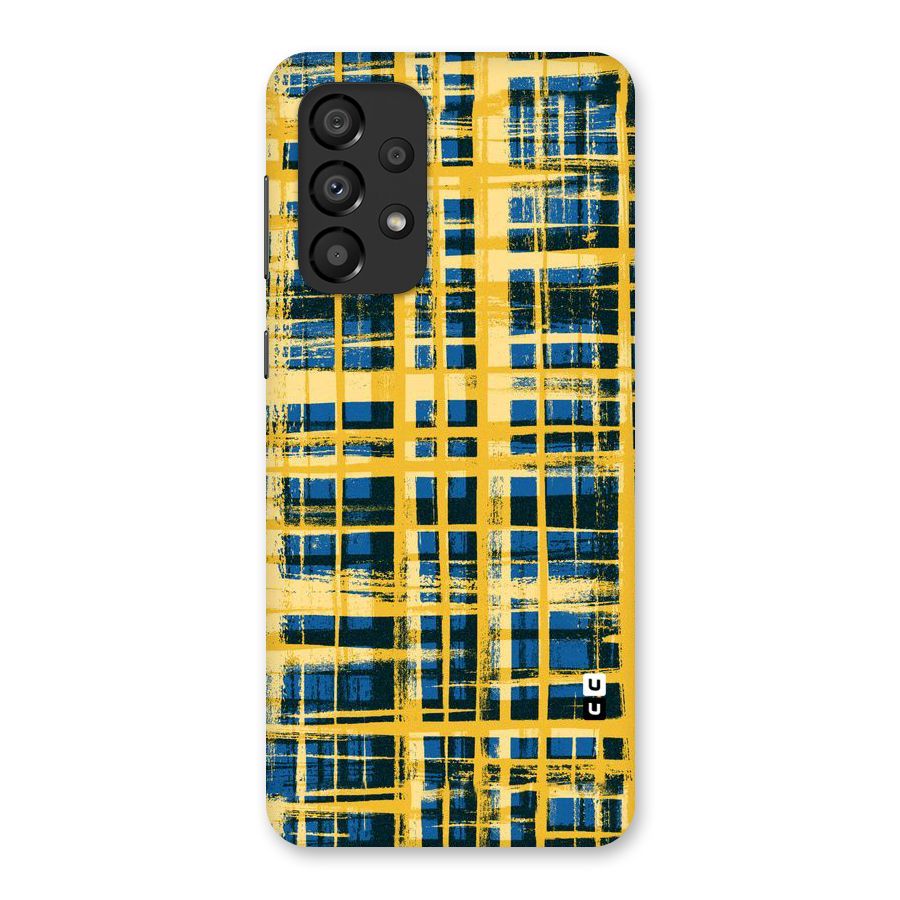 Yellow Rugged Check Design Back Case for Galaxy A33 5G