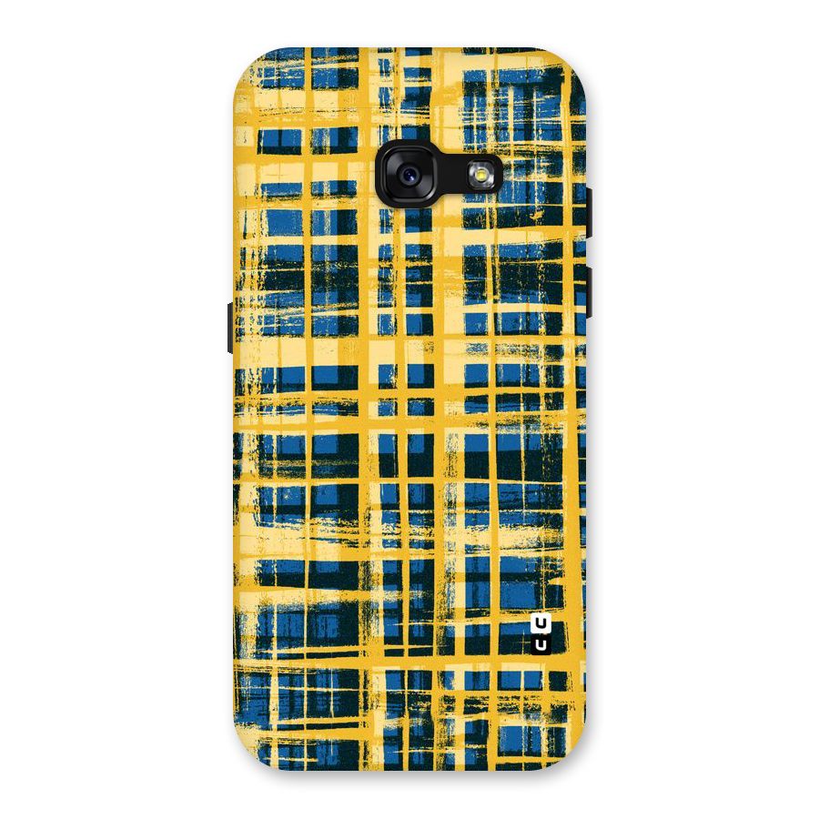 Yellow Rugged Check Design Back Case for Galaxy A3 (2017)
