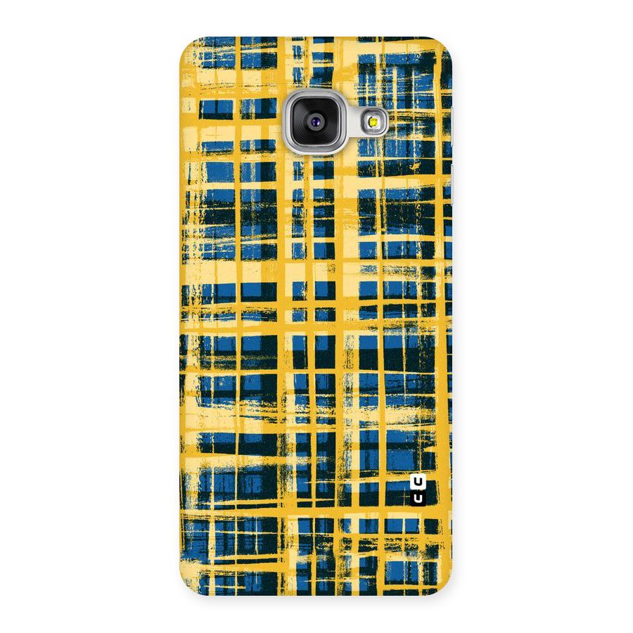 Yellow Rugged Check Design Back Case for Galaxy A3 2016