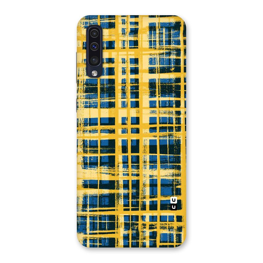 Yellow Rugged Check Design Back Case for Galaxy A50s