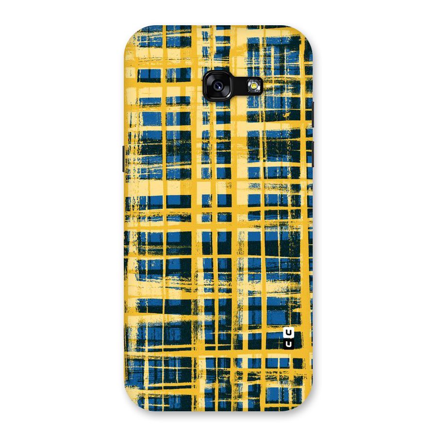 Yellow Rugged Check Design Back Case for Galaxy A5 2017