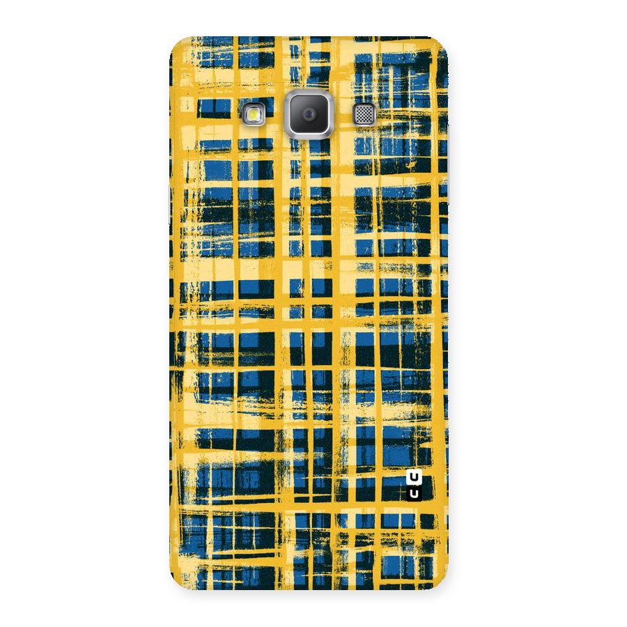 Yellow Rugged Check Design Back Case for Galaxy A7