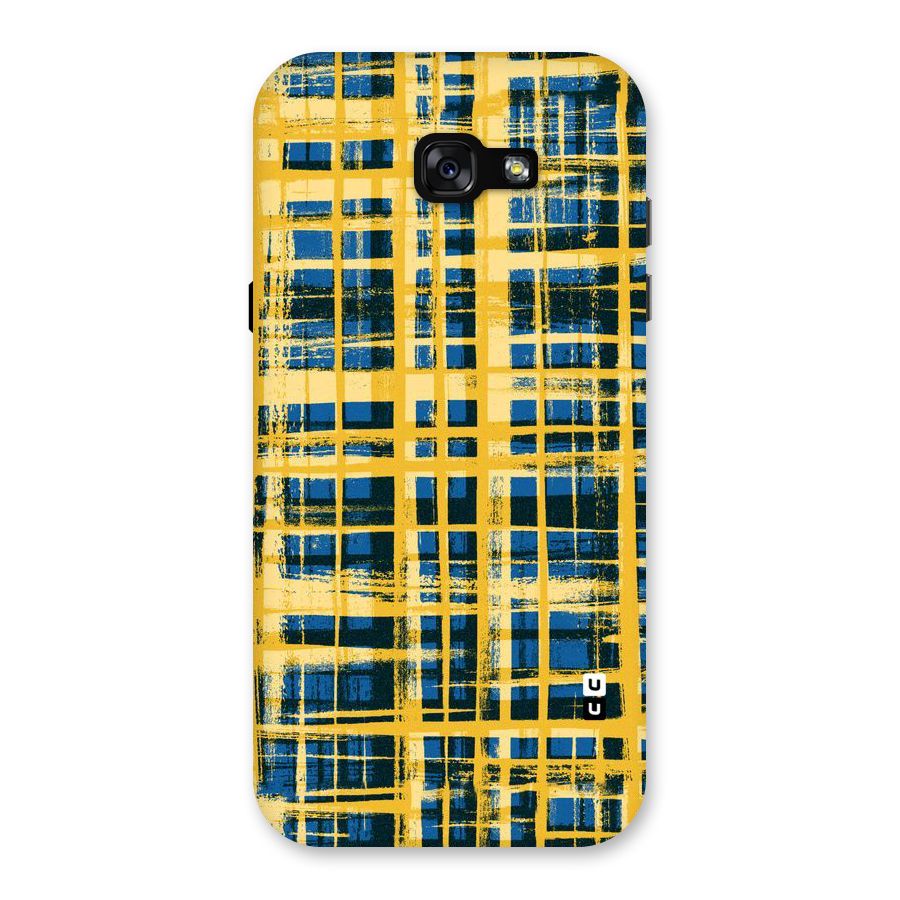 Yellow Rugged Check Design Back Case for Galaxy A7 (2017)