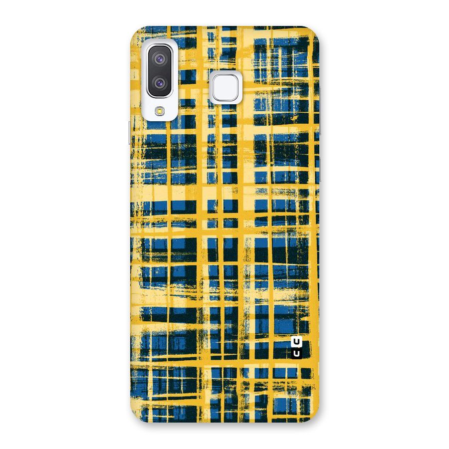 Yellow Rugged Check Design Back Case for Galaxy A8 Star