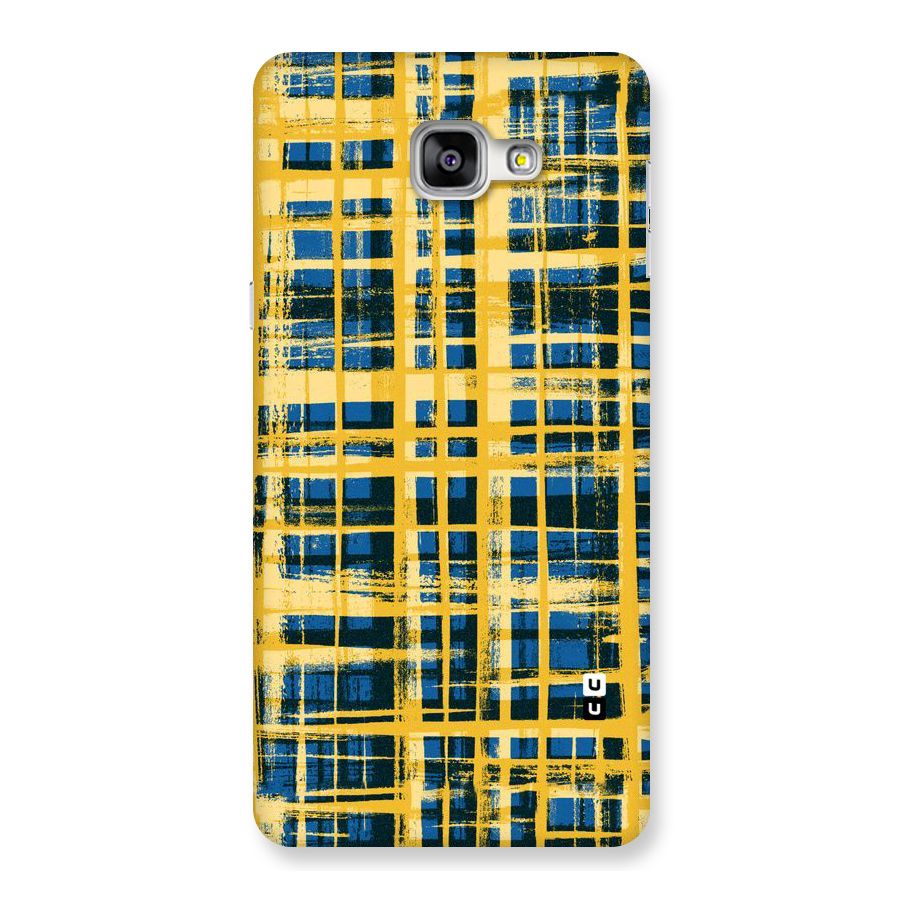 Yellow Rugged Check Design Back Case for Galaxy A9