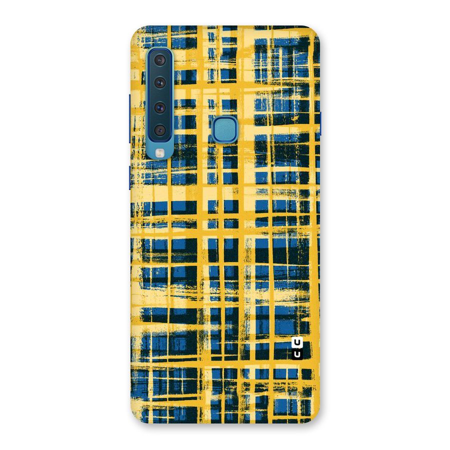 Yellow Rugged Check Design Back Case for Galaxy A9 (2018)