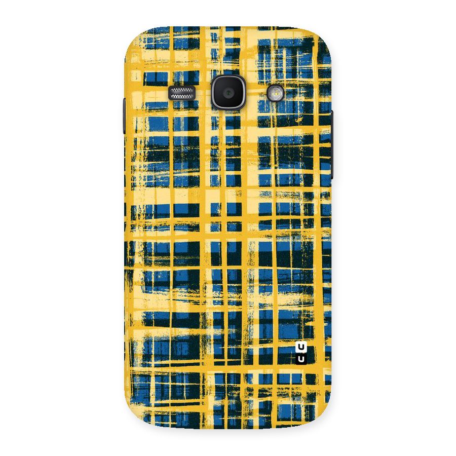 Yellow Rugged Check Design Back Case for Galaxy Ace 3