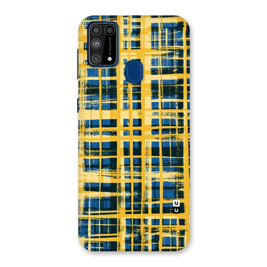 Yellow Rugged Check Design Back Case for Galaxy F41