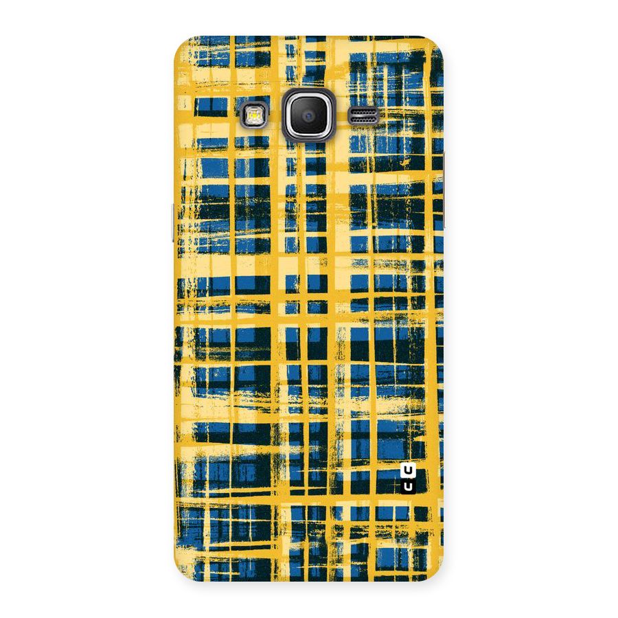 Yellow Rugged Check Design Back Case for Galaxy Grand Prime