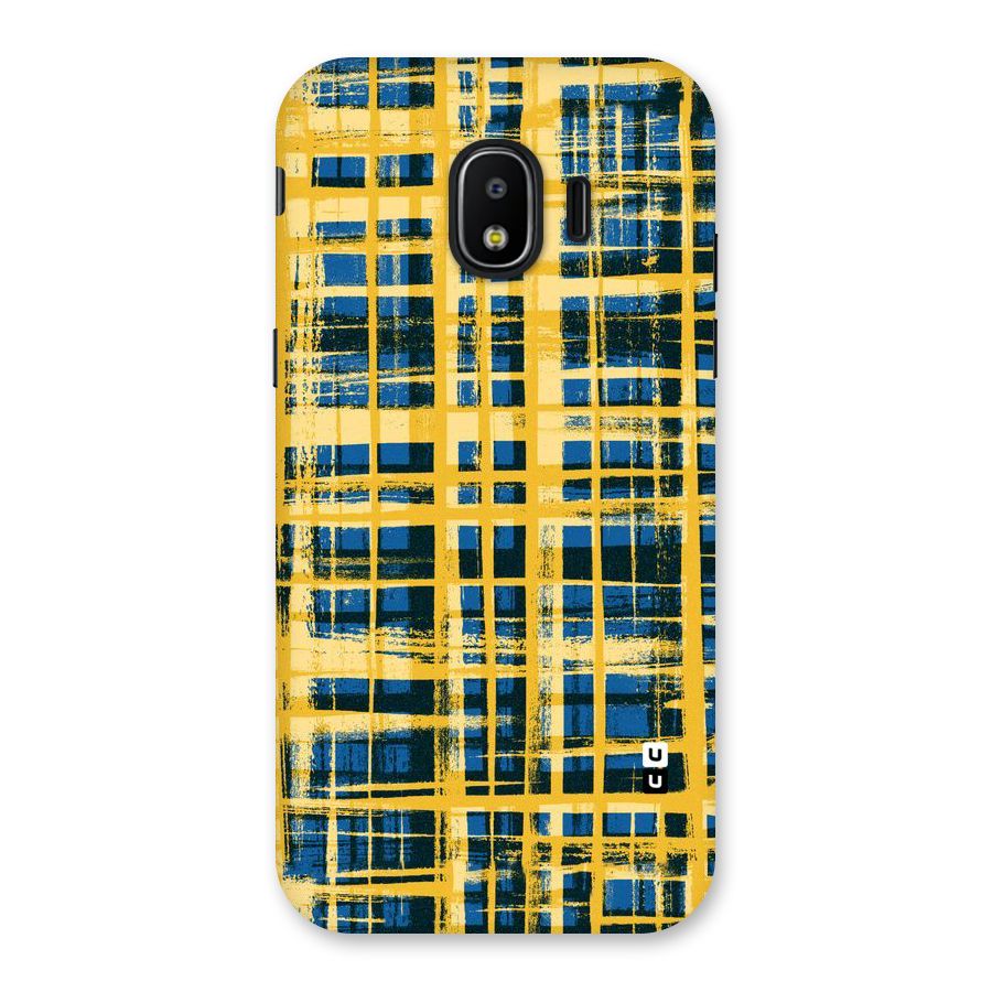 Yellow Rugged Check Design Back Case for Galaxy J2 Pro 2018