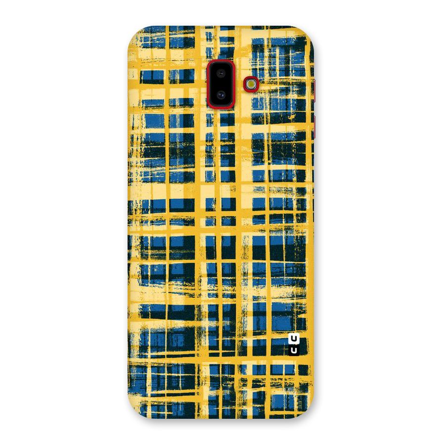 Yellow Rugged Check Design Back Case for Galaxy J6 Plus