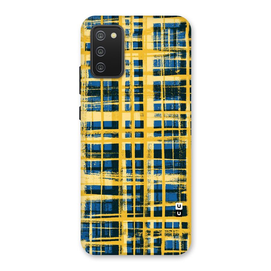 Yellow Rugged Check Design Back Case for Galaxy M02s