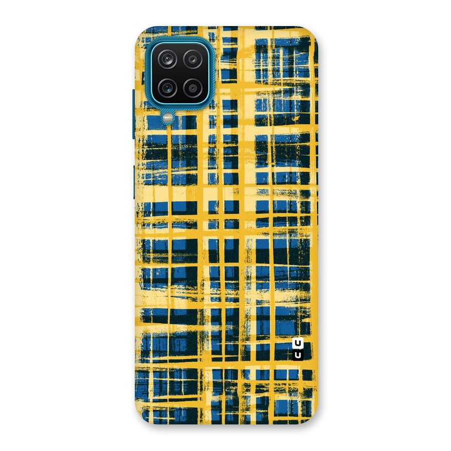 Yellow Rugged Check Design Back Case for Galaxy M12