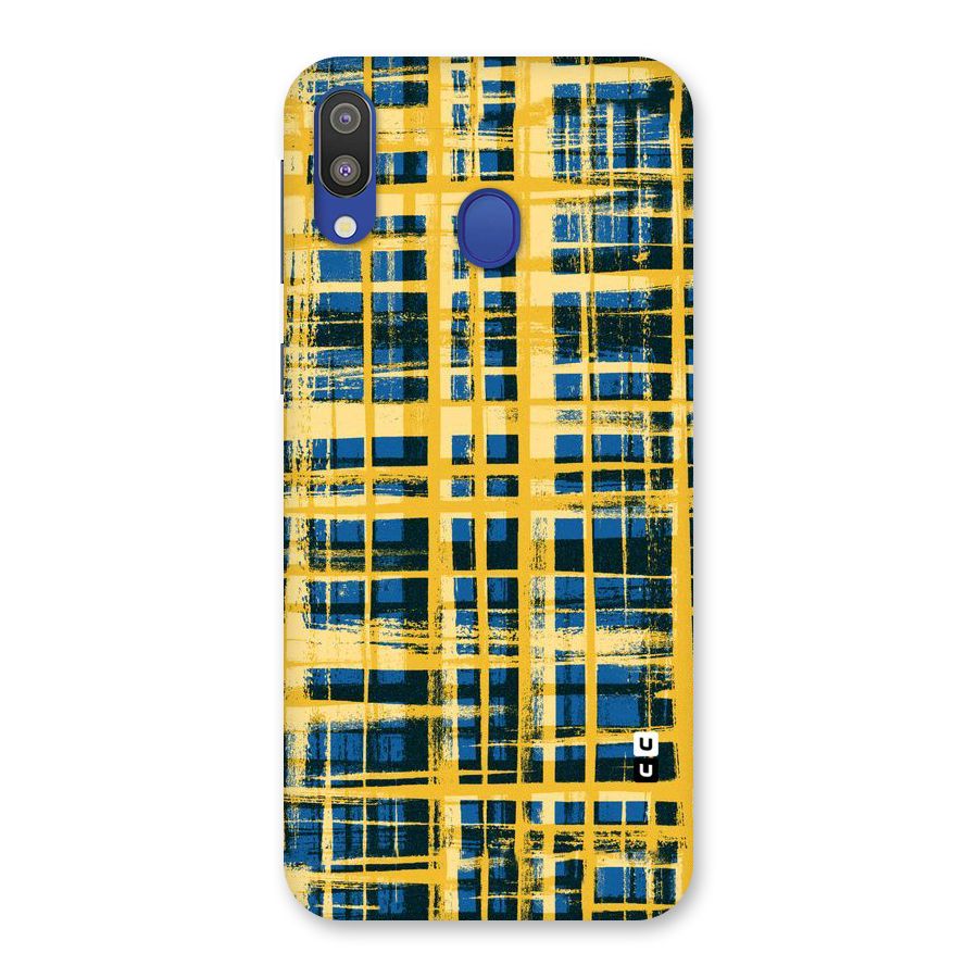 Yellow Rugged Check Design Back Case for Galaxy M20