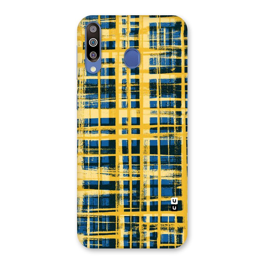 Yellow Rugged Check Design Back Case for Galaxy M30