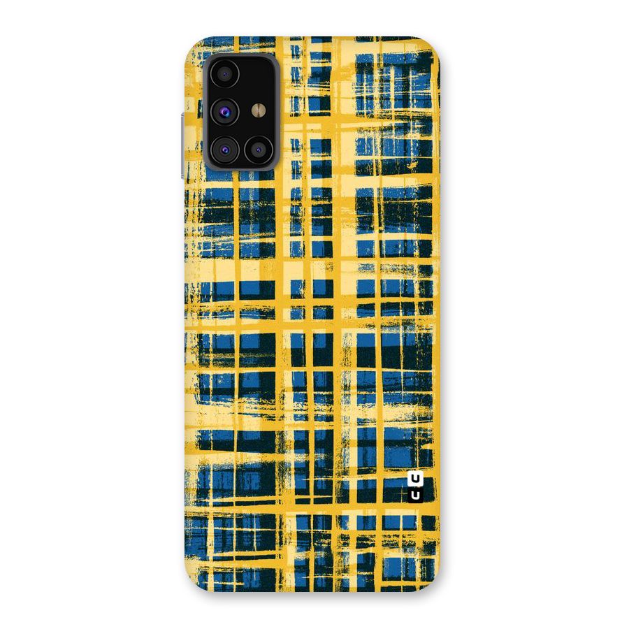 Yellow Rugged Check Design Back Case for Galaxy M31s