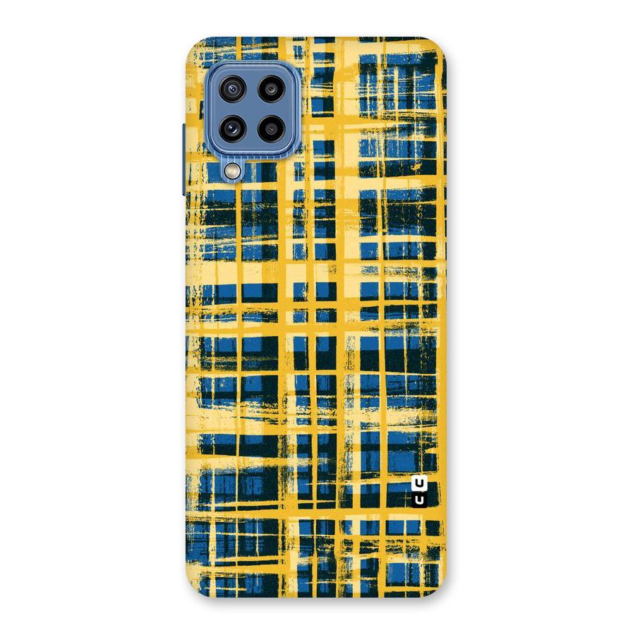 Yellow Rugged Check Design Back Case for Galaxy M32