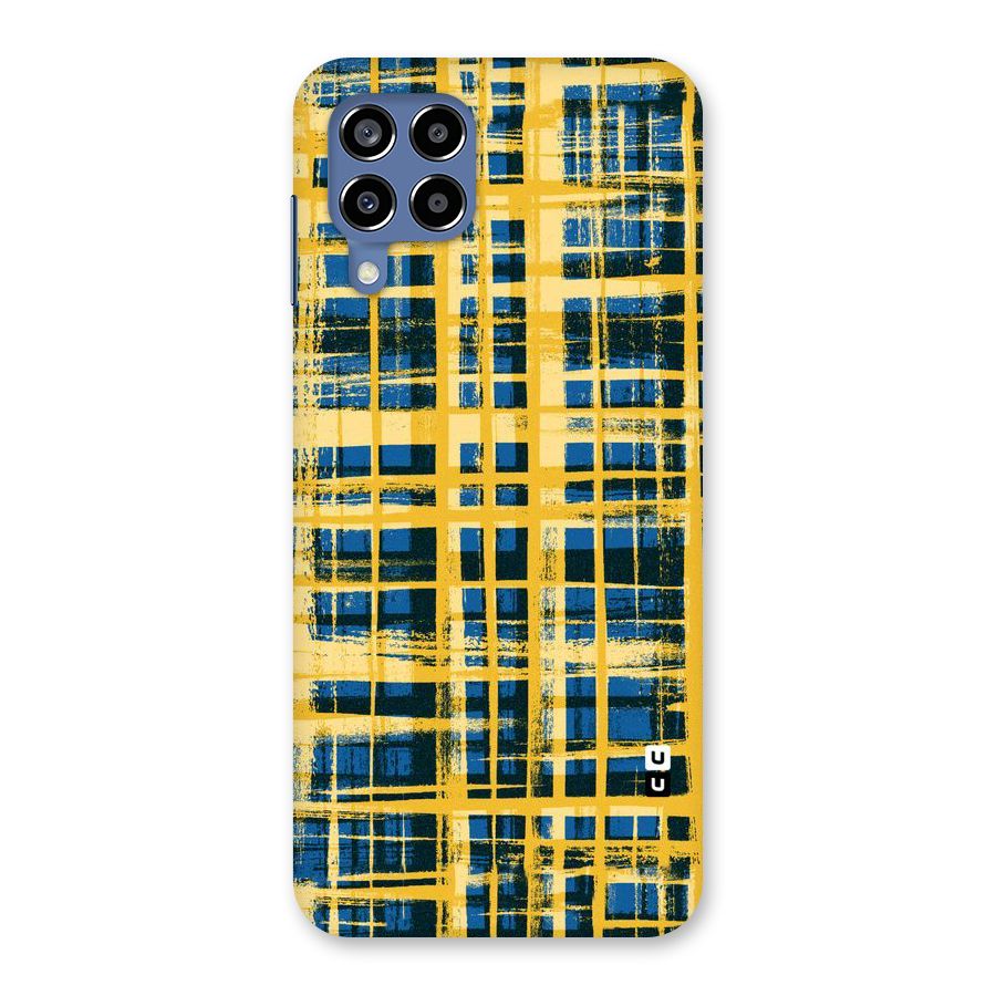 Yellow Rugged Check Design Back Case for Galaxy M53 5G