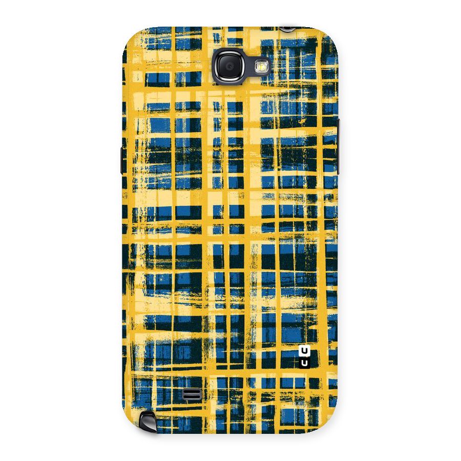 Yellow Rugged Check Design Back Case for Galaxy Note 2