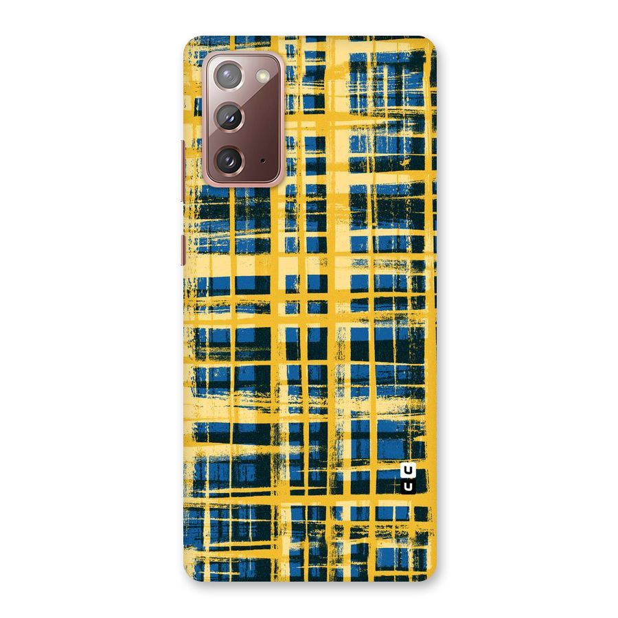 Yellow Rugged Check Design Back Case for Galaxy Note 20