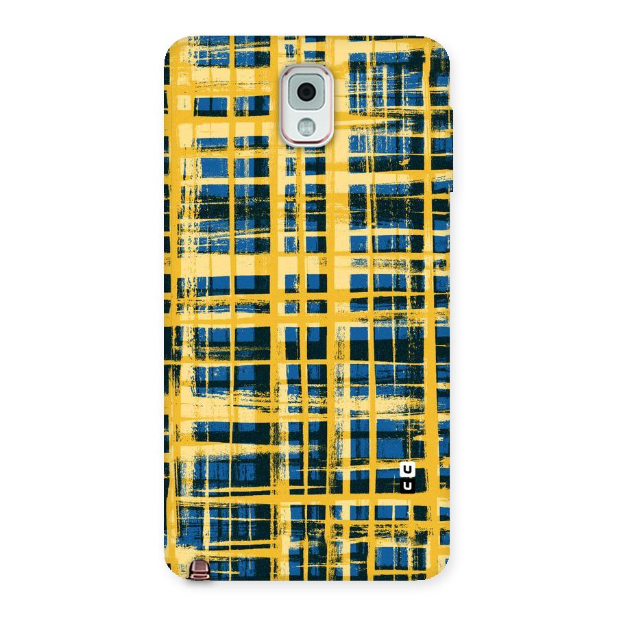 Yellow Rugged Check Design Back Case for Galaxy Note 3