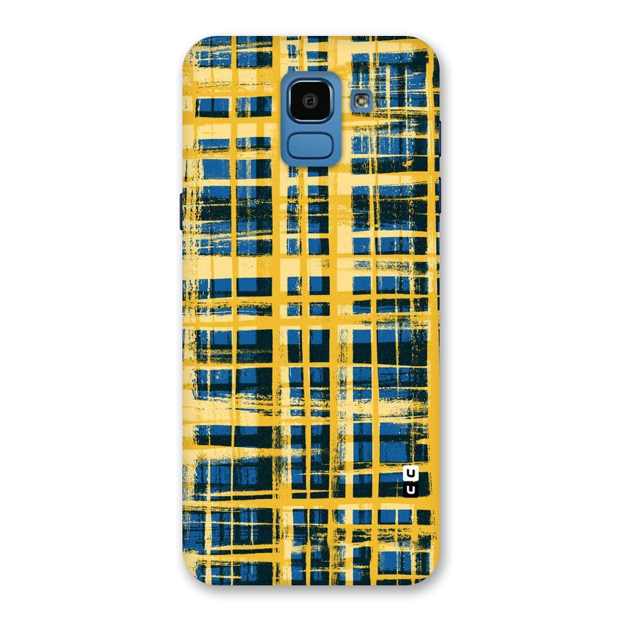 Yellow Rugged Check Design Back Case for Galaxy On6