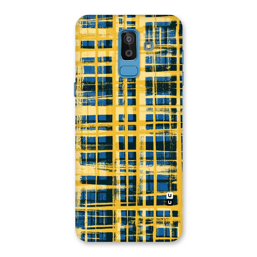 Yellow Rugged Check Design Back Case for Galaxy On8 (2018)