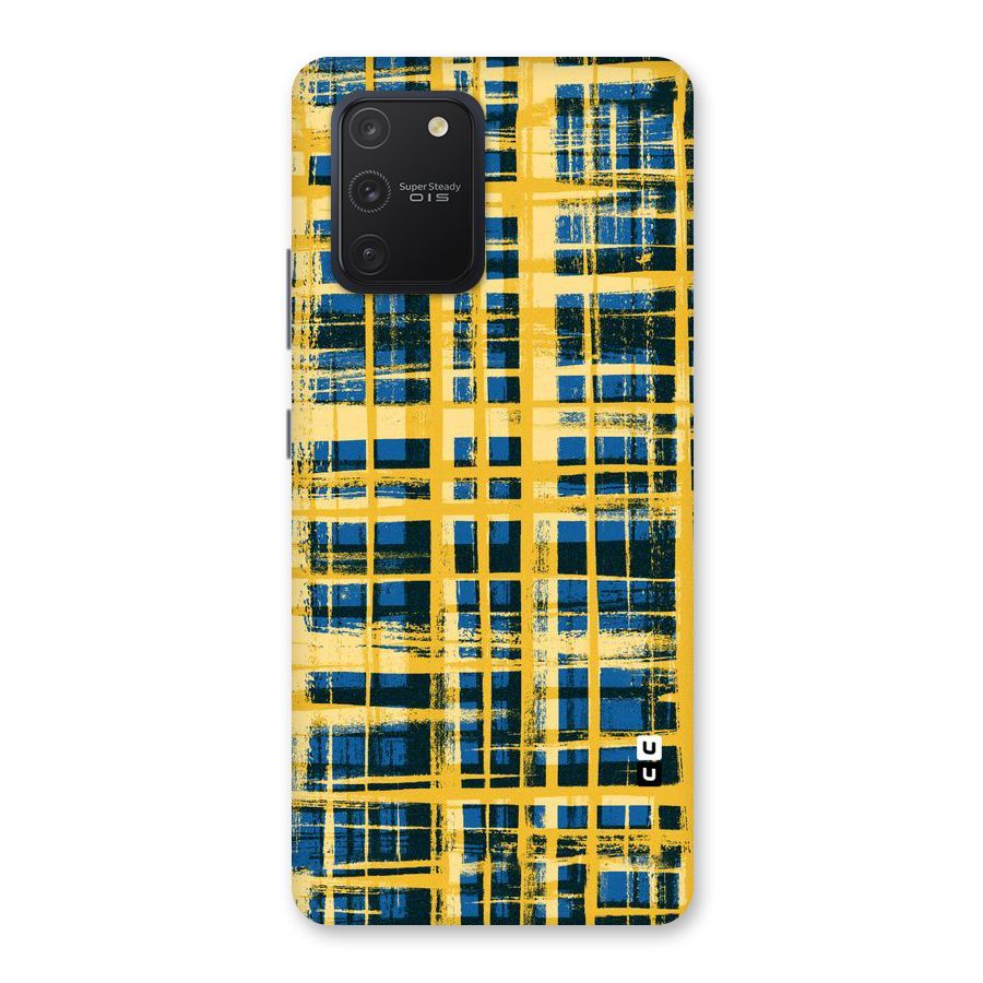Yellow Rugged Check Design Back Case for Galaxy S10 Lite