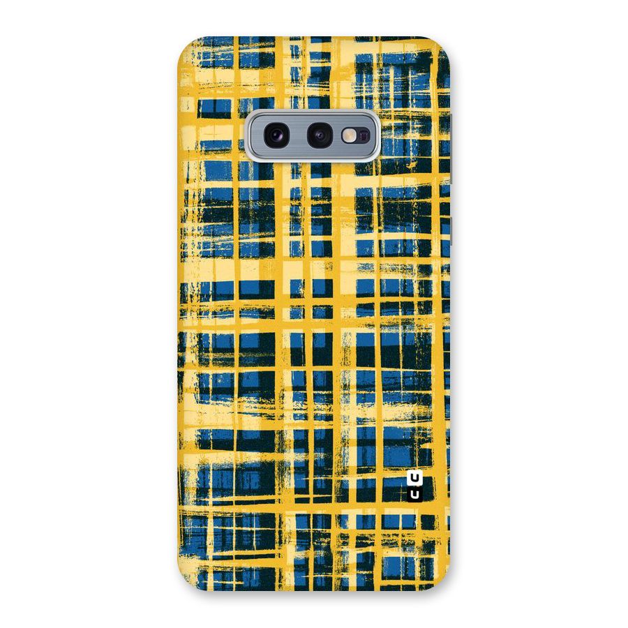 Yellow Rugged Check Design Back Case for Galaxy S10e
