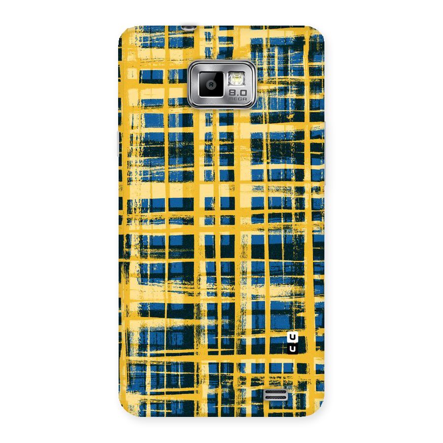 Yellow Rugged Check Design Back Case for Galaxy S2