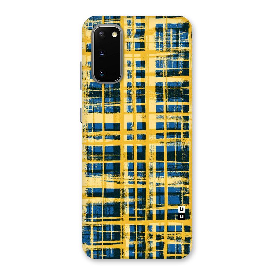 Yellow Rugged Check Design Back Case for Galaxy S20