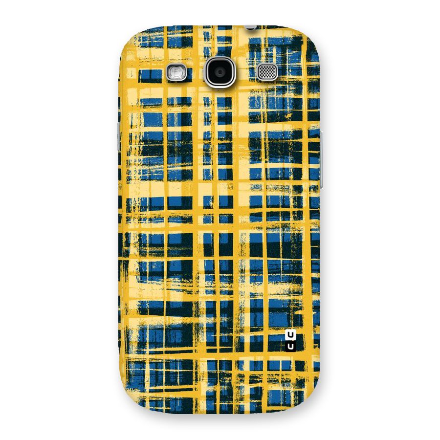 Yellow Rugged Check Design Back Case for Galaxy S3