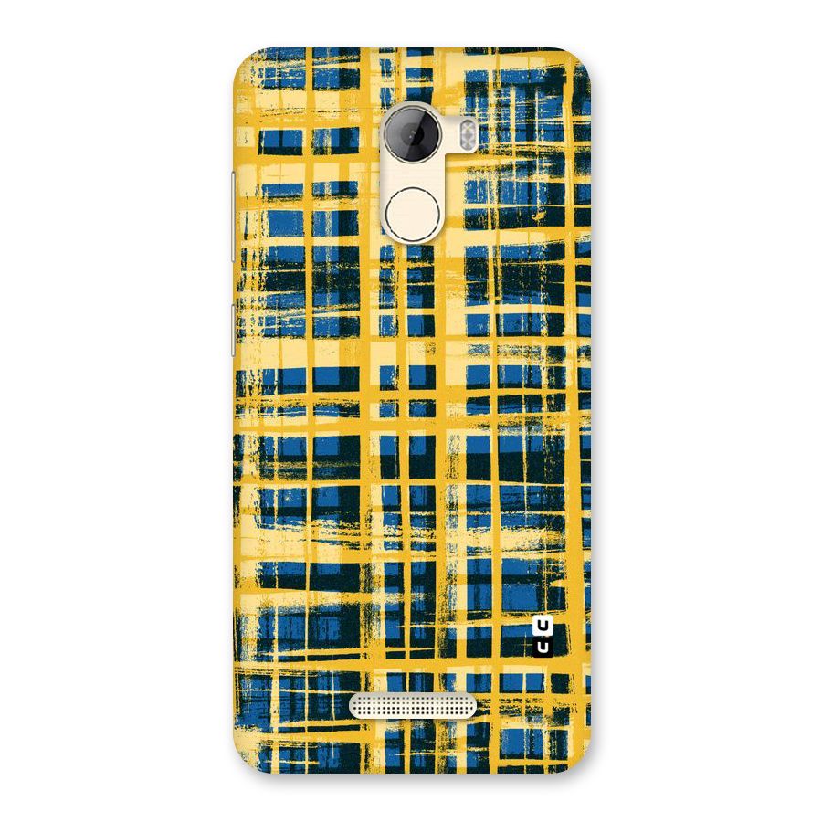 Yellow Rugged Check Design Back Case for Gionee A1 LIte