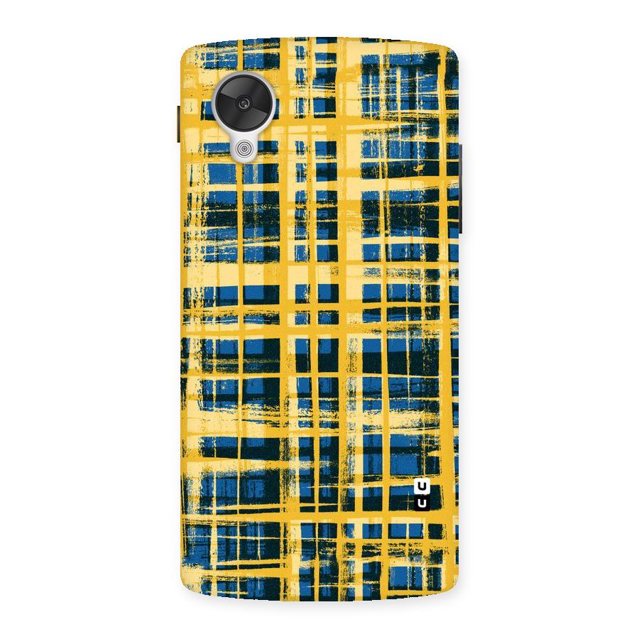 Yellow Rugged Check Design Back Case for Google Nexsus 5