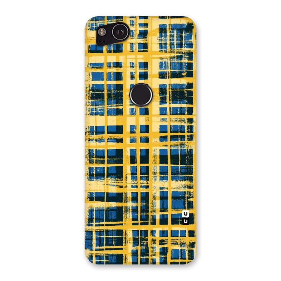 Yellow Rugged Check Design Back Case for Google Pixel 2