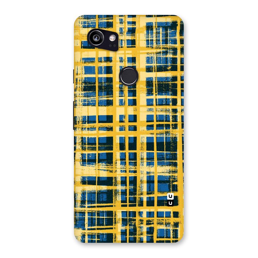 Yellow Rugged Check Design Back Case for Google Pixel 2 XL