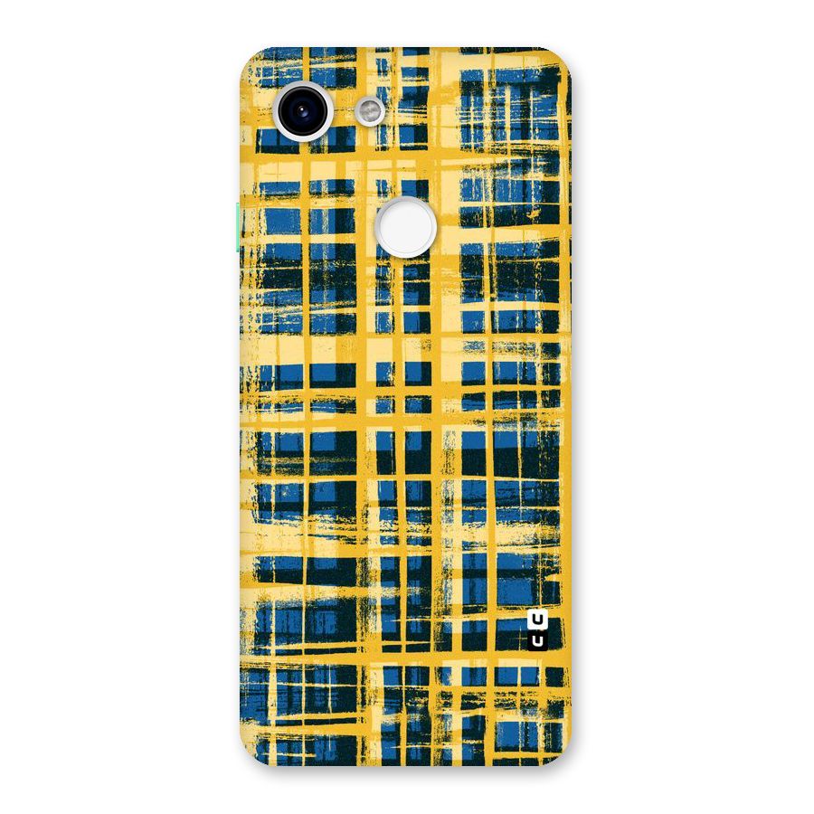 Yellow Rugged Check Design Back Case for Google Pixel 3