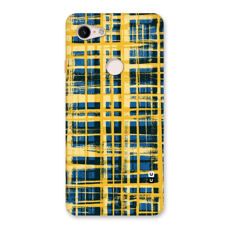Yellow Rugged Check Design Back Case for Google Pixel 3 XL