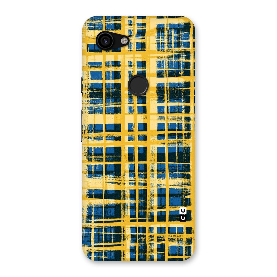 Yellow Rugged Check Design Back Case for Google Pixel 3a