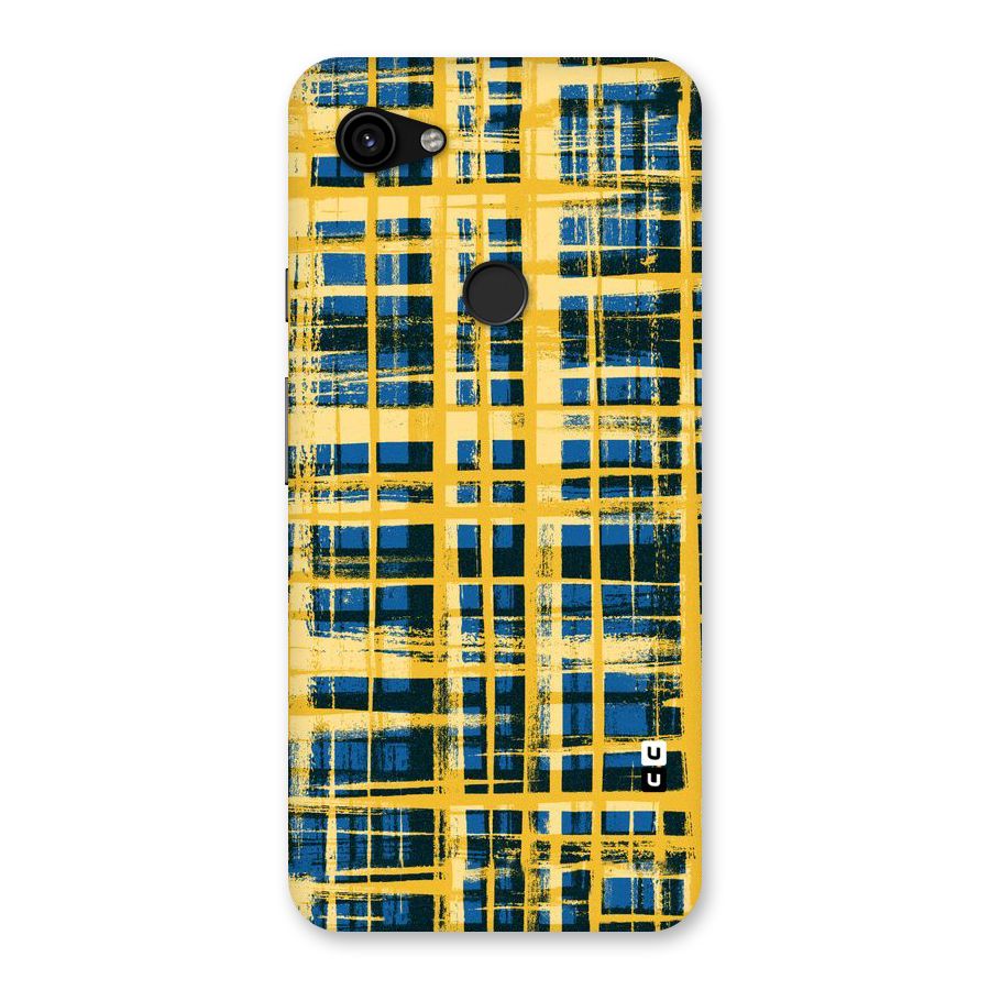 Yellow Rugged Check Design Back Case for Google Pixel 3a XL