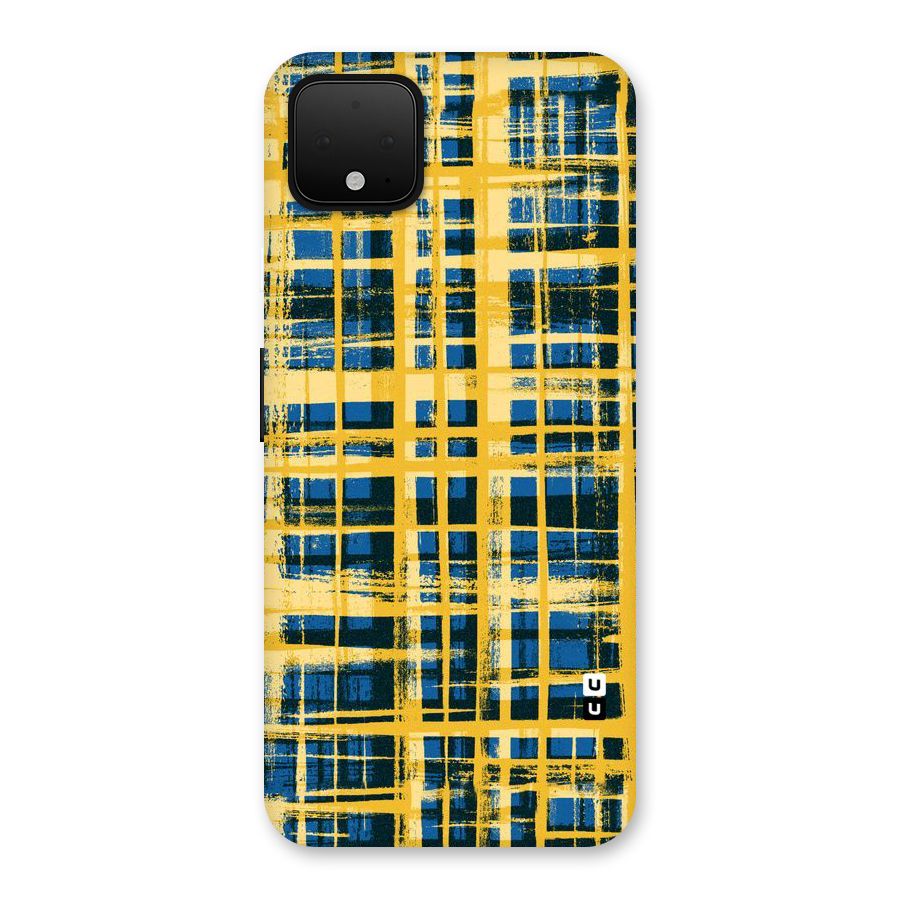 Yellow Rugged Check Design Back Case for Google Pixel 4 XL