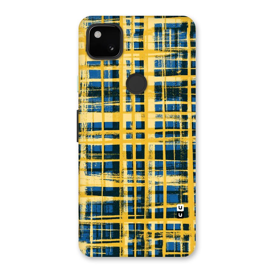 Yellow Rugged Check Design Back Case for Google Pixel 4a