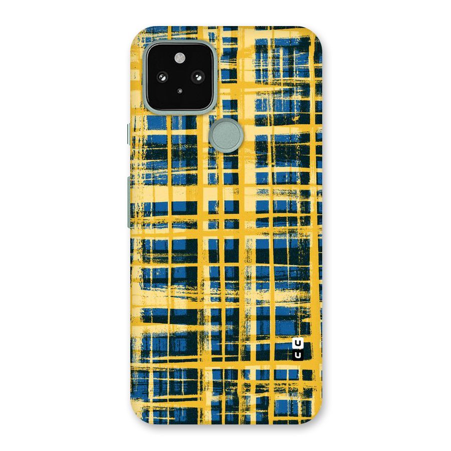 Yellow Rugged Check Design Back Case for Google Pixel 5