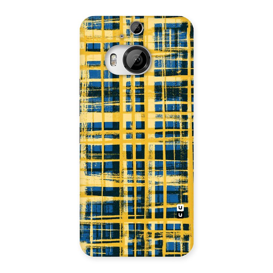Yellow Rugged Check Design Back Case for HTC One M9 Plus