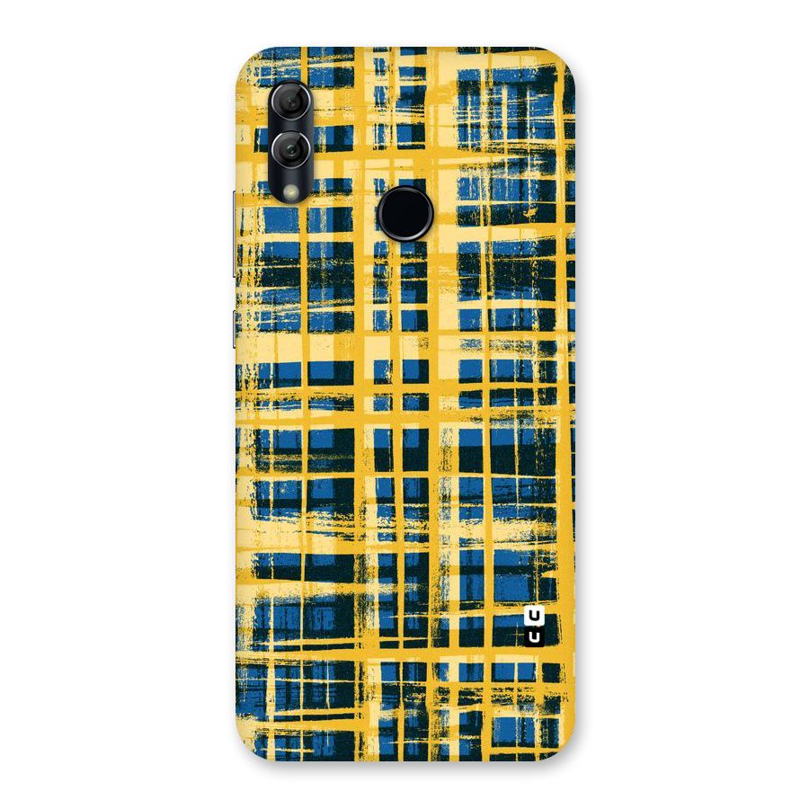 Yellow Rugged Check Design Back Case for Honor 10 Lite